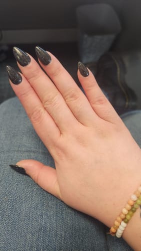 Customer photo review of Flash Black Press On Nails (24PC)