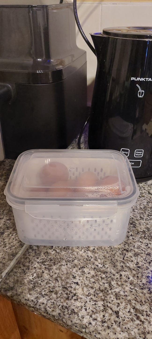 Customer photo review of Set de 3 Tupper Organizador Alimentos Apilables con Canasto