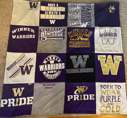 T-shirt quilt featuring winner warriors by tovi from SD