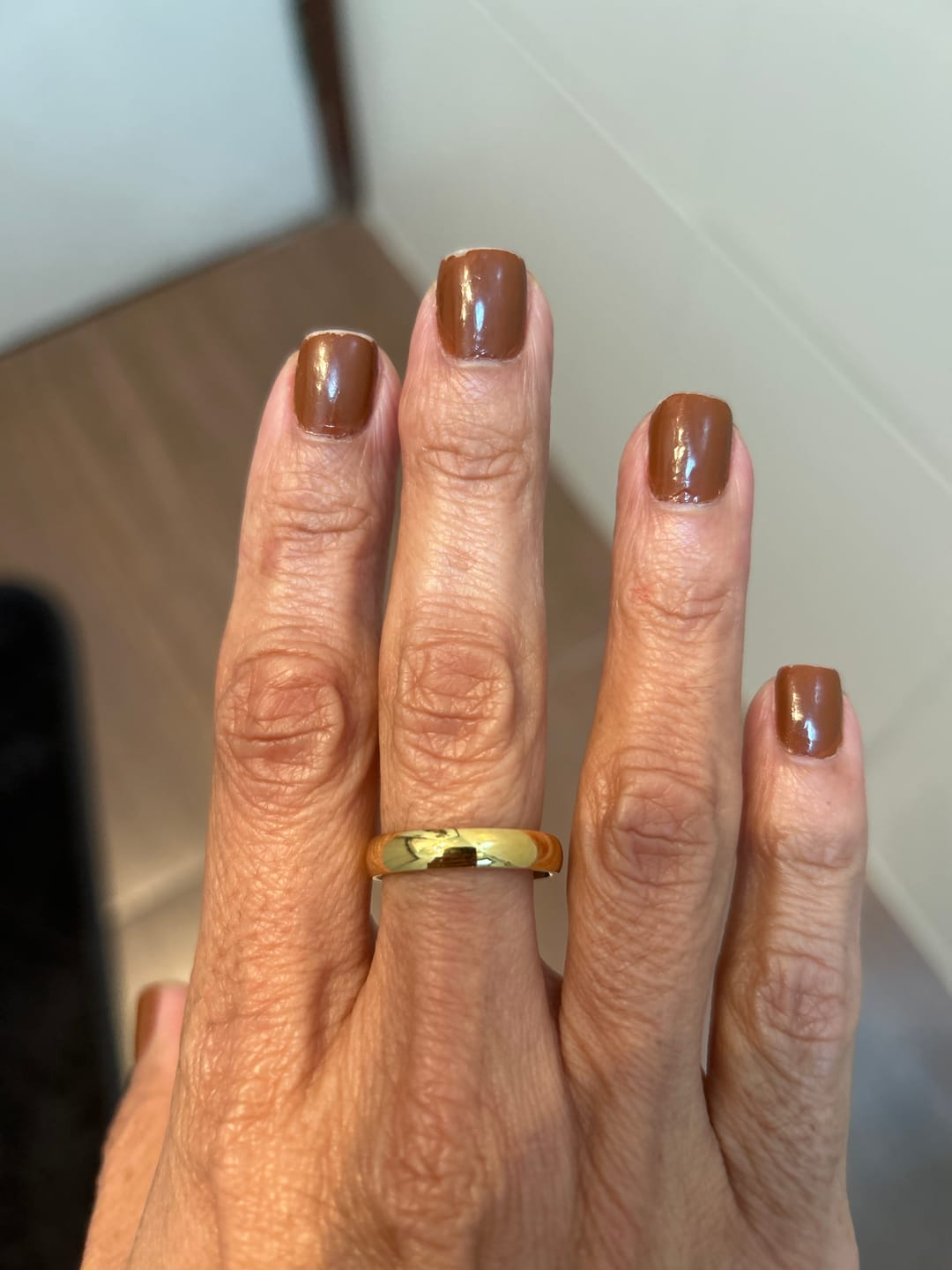 Customer photo review of Aliança Anatômica Banhado em Ouro 18K