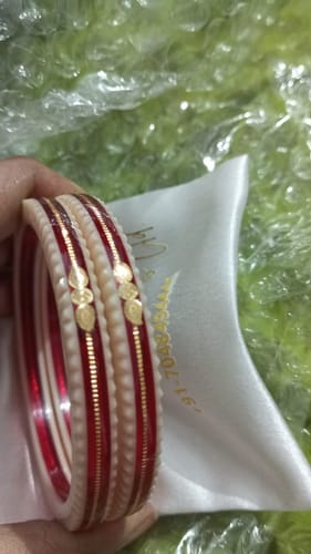 Customer photo review of Red – “Crimson Charm Women’s Bangle” (Pack of 1 Pair) (2 pis)