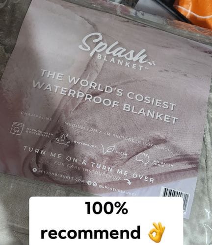 Customer photo review of Waterproof Splash Blanket™- Champagne The OG