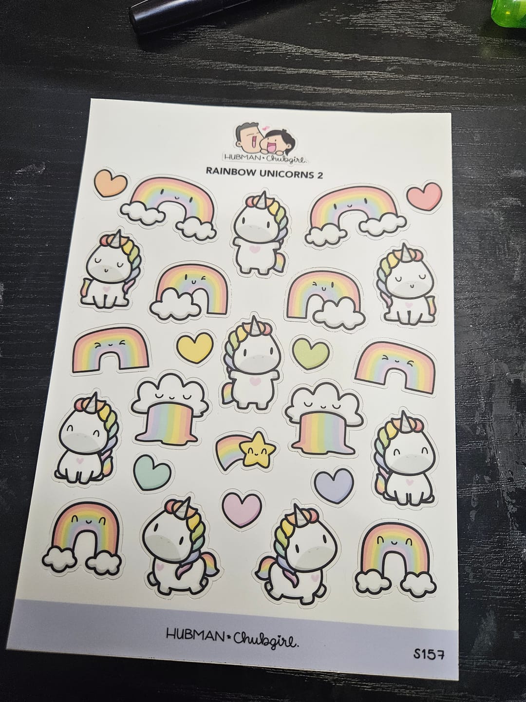 Customer photo review of Rainbow Unicorns 2 Sticker Sheet