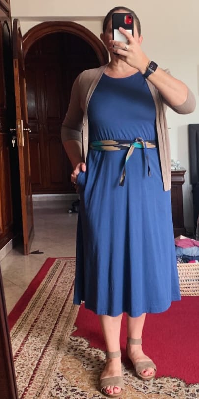 Customer photo review of NEW! Skinny IKAT Wrap Belt Symmetry