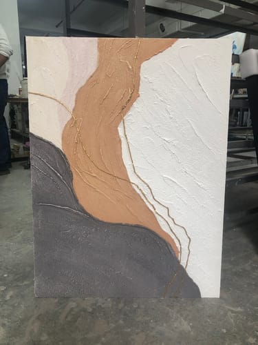 Customer photo review of Textured Neutral Oil Painting