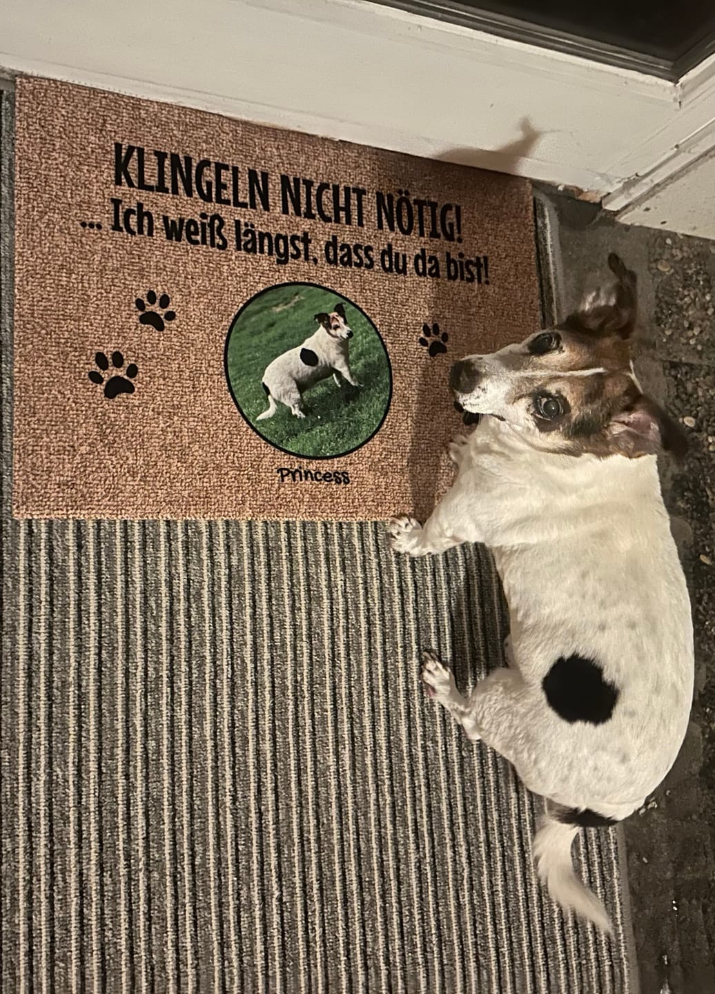 Customer photo review of Klingeln nicht nötig mit Foto - individuelle Fußmatte
