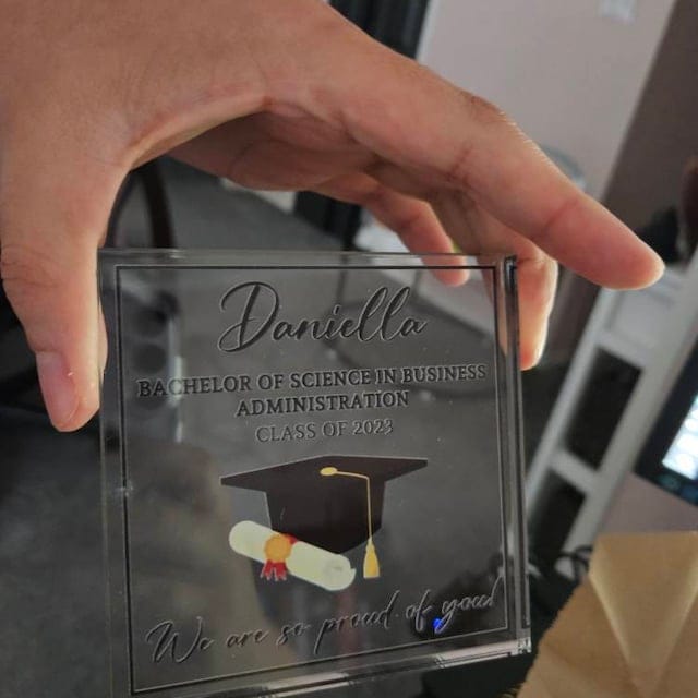 Customer photo review of Custom Graduation Gift - Graduation Memory, Personalized Graduation Gift, Class of 2021, Granddaughter Keepsake, Couples Gift