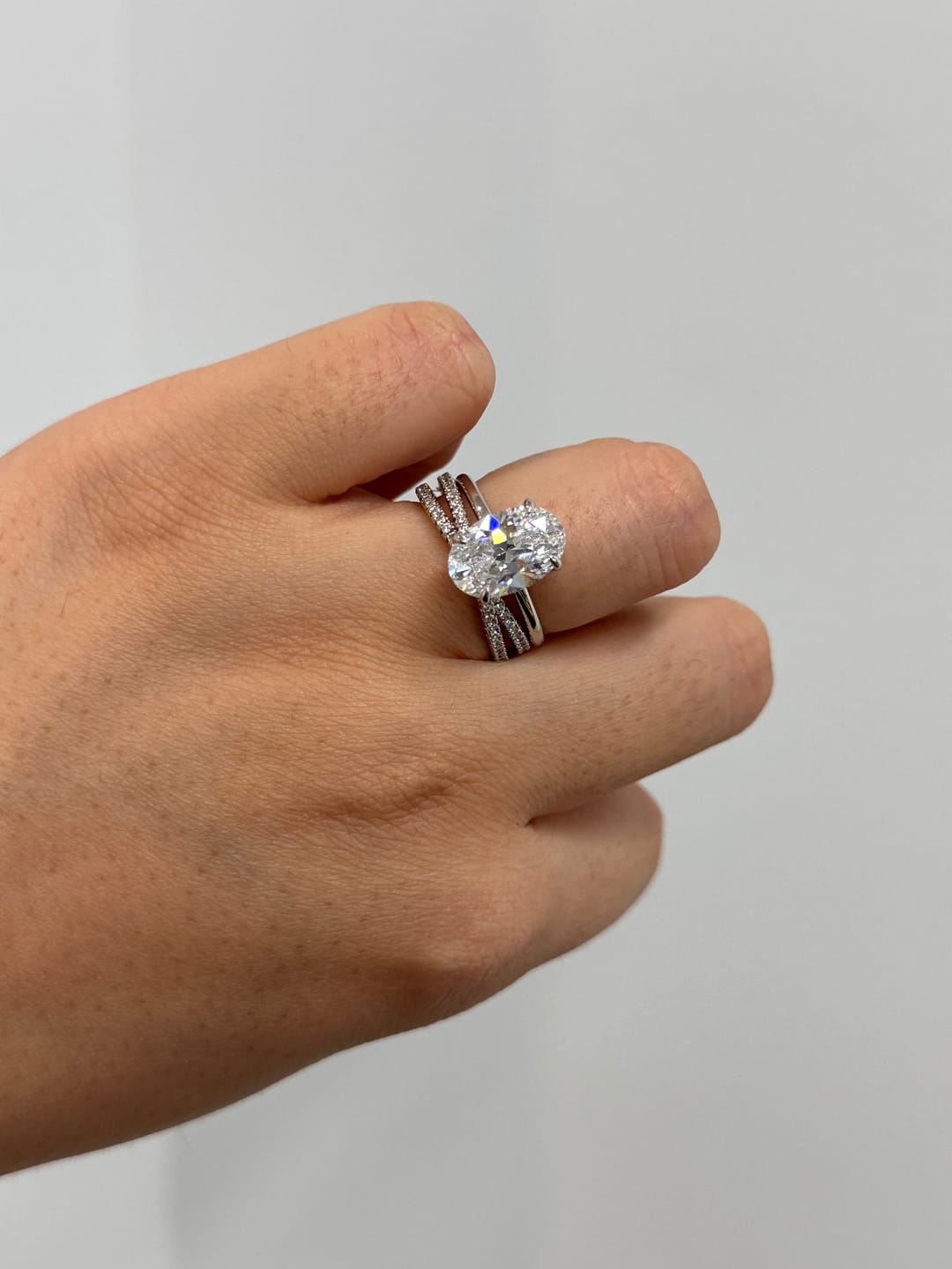 Customer photo review of Louily  X Criss Cross Wedding Band For Women In Sterling Silver
