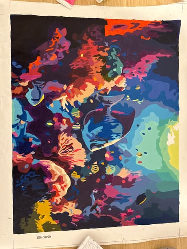 Customer photo review of Paint by Numbers - Corals and fish, marine life