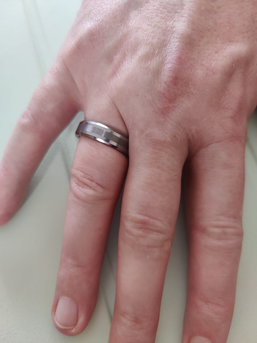 Customer photo review of Brushed 6mm Wonder Ring