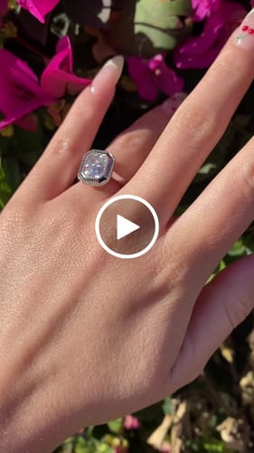 Customer video review of Solitaire Radiant Moissanite Milgrain Bezel Set Engagement Ring