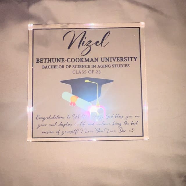 Customer photo review of Custom Graduation Gift - Graduation Memory, Personalized Graduation Gift, Class of 2021, Granddaughter Keepsake, Couples Gift