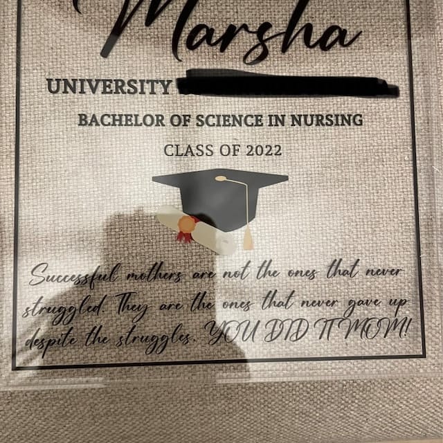 Customer photo review of Custom Graduation Gift - Graduation Memory, Personalized Graduation Gift, Class of 2021, Granddaughter Keepsake, Couples Gift