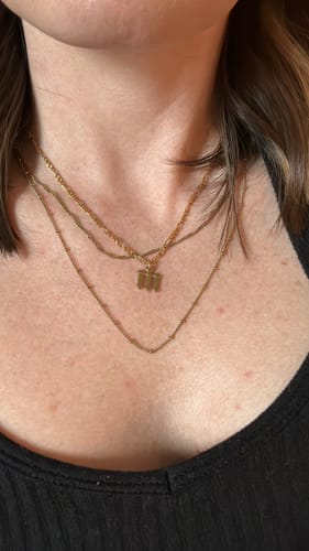Customer photo review of old english initial necklace