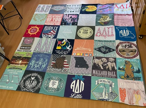 T-shirt quilt from missouri state university by Hanna from MO