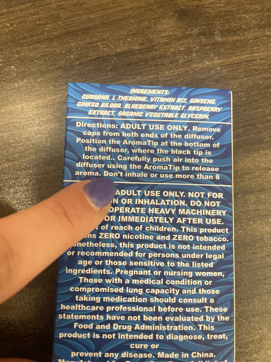 Customer photo review of Burst Energy and Vitamin B-12 Diffuser