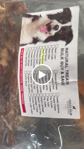 Customer video review of Aussie Beef Neck Tendons (Small-Large Dogs)
