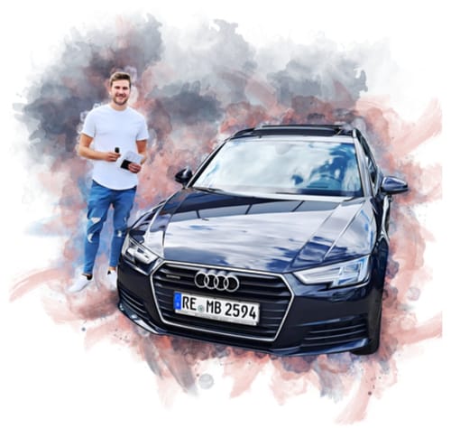 Customer photo review of Dein Auto im Aquarell-Stil | Geschenk für Autoliebhaber