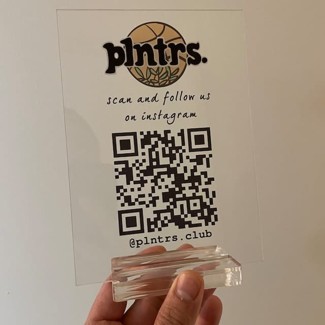 Customer photo review of Custom Acrylic Business Decoration Sign - Personalized QR Sign Shop Decor Business Social Media Sign Sign for Business Custom Acrylic Sign Acrylic Sign Logo Table Sign Social Media Sign Qr Code Signs