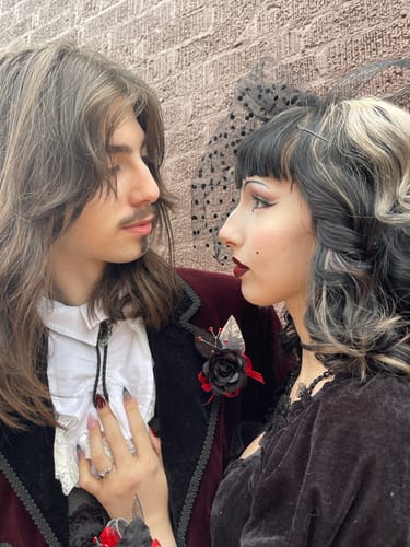 Customer photo review of Vintage Gothic Victorian Burgundy Tailcoat For Men - Victorian Men Suit -Plus Size