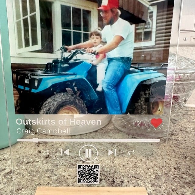 Customer photo review of NEXT DAY SHIP Custom Song Plaque Acrylic Plaque Couple Gift with Code and Text, Last minute gift, Couples Gift, Gifts for Wife and Husband