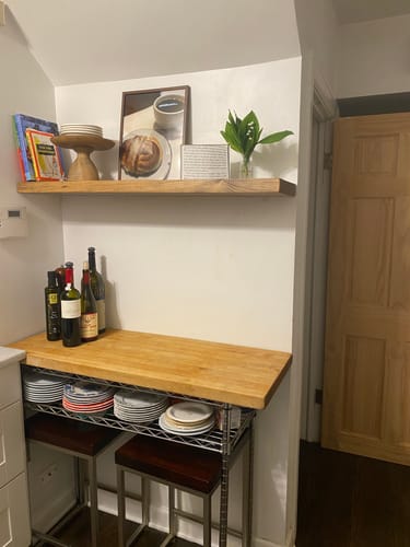 Customer photo review of Rustic Floating Shelves