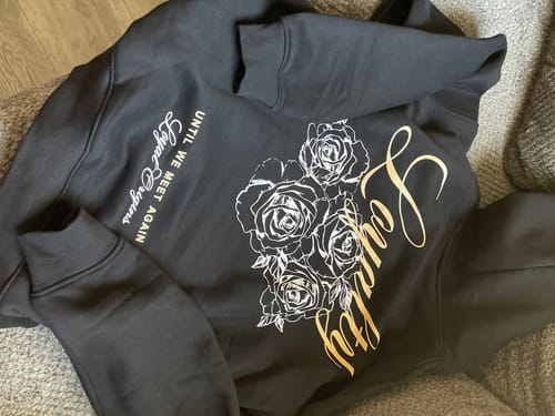 Customer photo review of Until We Meet Again Heavyweight Hoodie