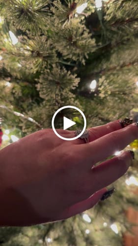 Customer video review of Elegant Elongated Cushion Moissanite Split Shank Pave Engagement Ring