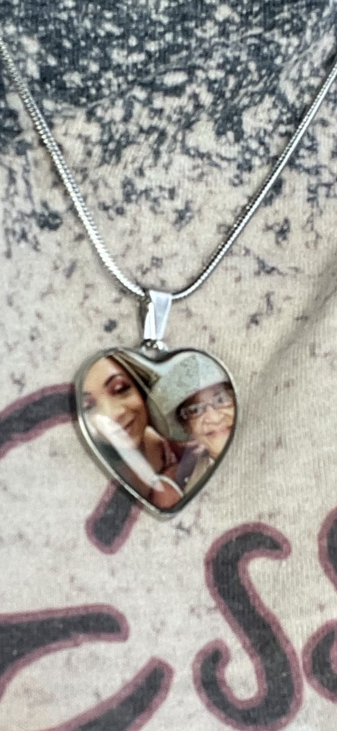 Customer photo review of Photo Engraved Necklace Memorial Gift (Manual Upload)