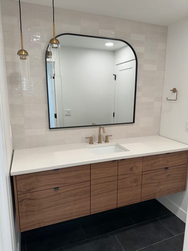 Customer photo review of Austin 72" Wall Mount American Black Walnut Bathroom Vanity