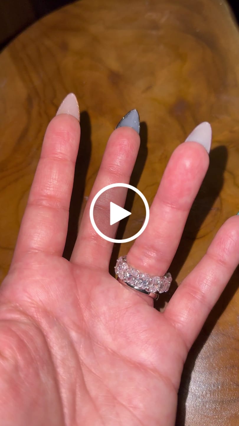 Customer video review of Oval Cut Sapphire Eternity Sterling Silver Wedding Band