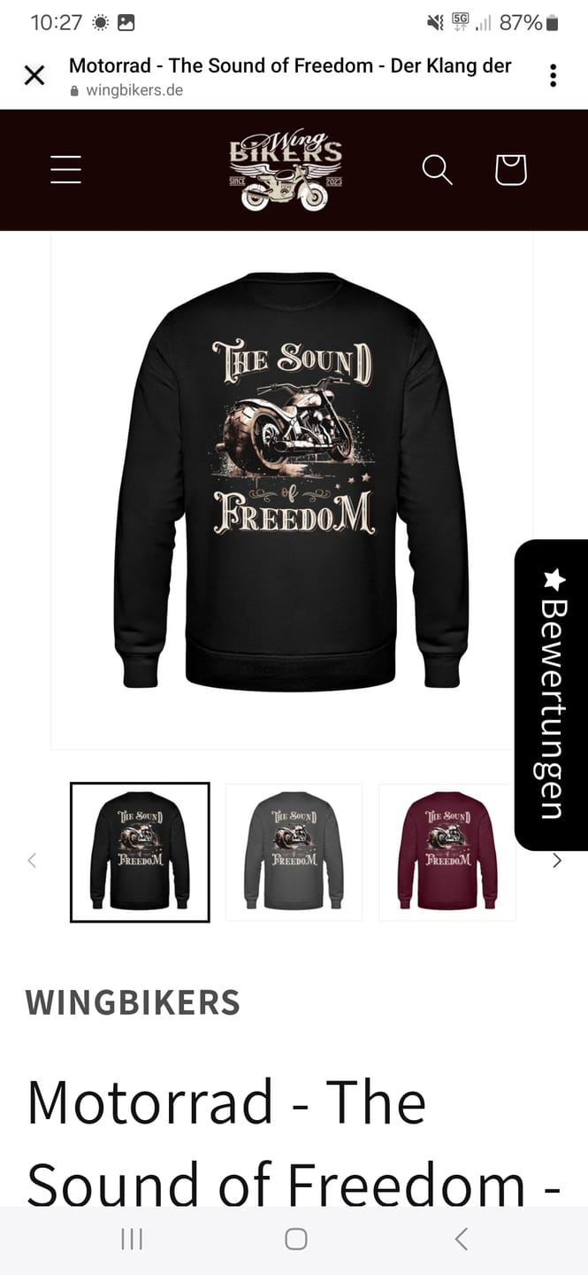 Customer photo review of Motorrad - The Sound of Freedom - Der Klang der Freiheit - Sweatshirt mit Back Print