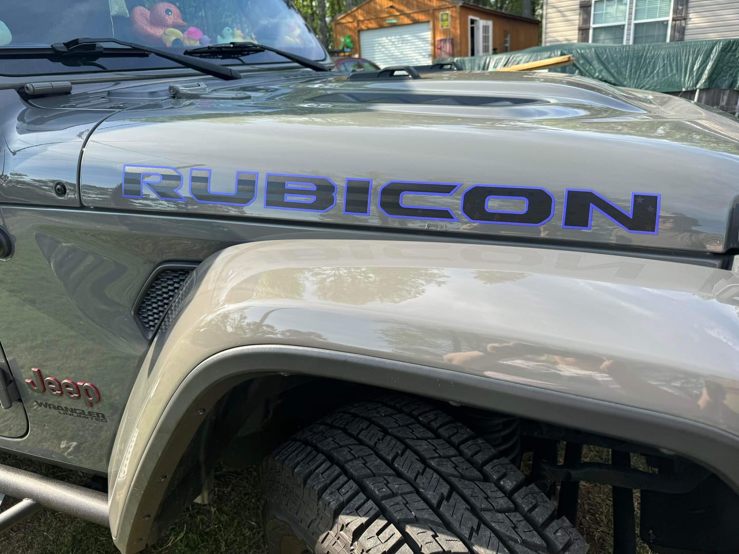 Customer photo review of Premium Black Topo Hood Lettering | Set of 2