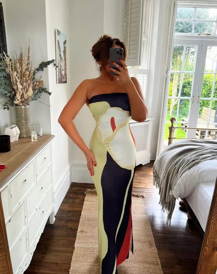 Customer photo review of Robe Longue Confortable et Élégante Sans Bretelles