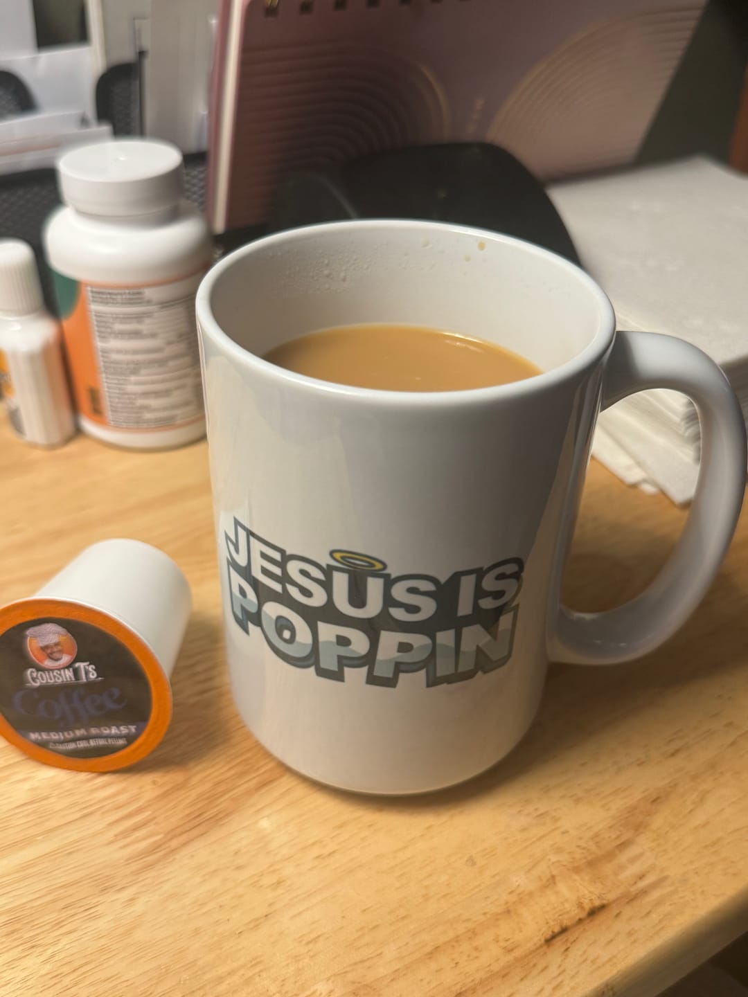 Customer photo review of Cousin T's Signature Blend Medium Roast Coffee