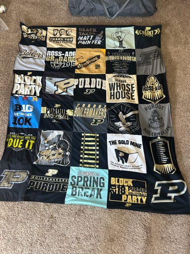 T-shirt quilt featuring purdue boilermakers basketball by Bailey from IN