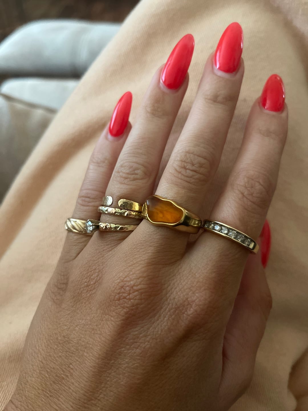 Customer photo review of Irregular Gemstone Ring