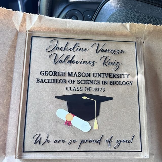 Customer photo review of Custom Graduation Gift - Graduation Memory, Personalized Graduation Gift, Class of 2021, Granddaughter Keepsake, Couples Gift
