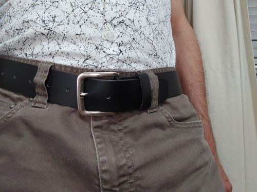 Customer photo review of The Long Haul Belt - Classic Black 100% Real Leather Belt