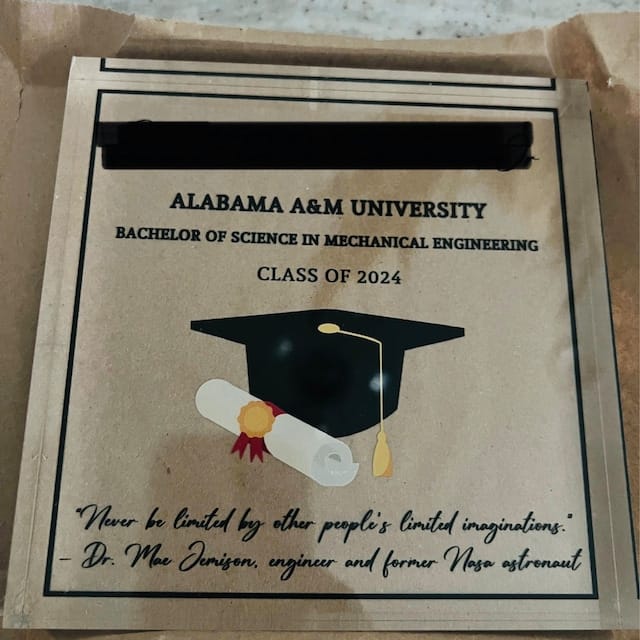 Customer photo review of Custom Graduation Gift - Graduation Memory, Personalized Graduation Gift, Class of 2021, Granddaughter Keepsake, Couples Gift