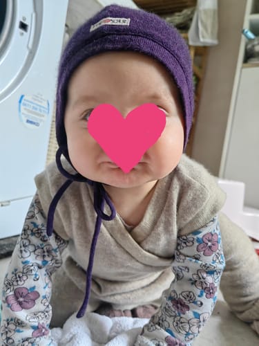 Customer photo review of Merinobindemütze kbT Pflaume