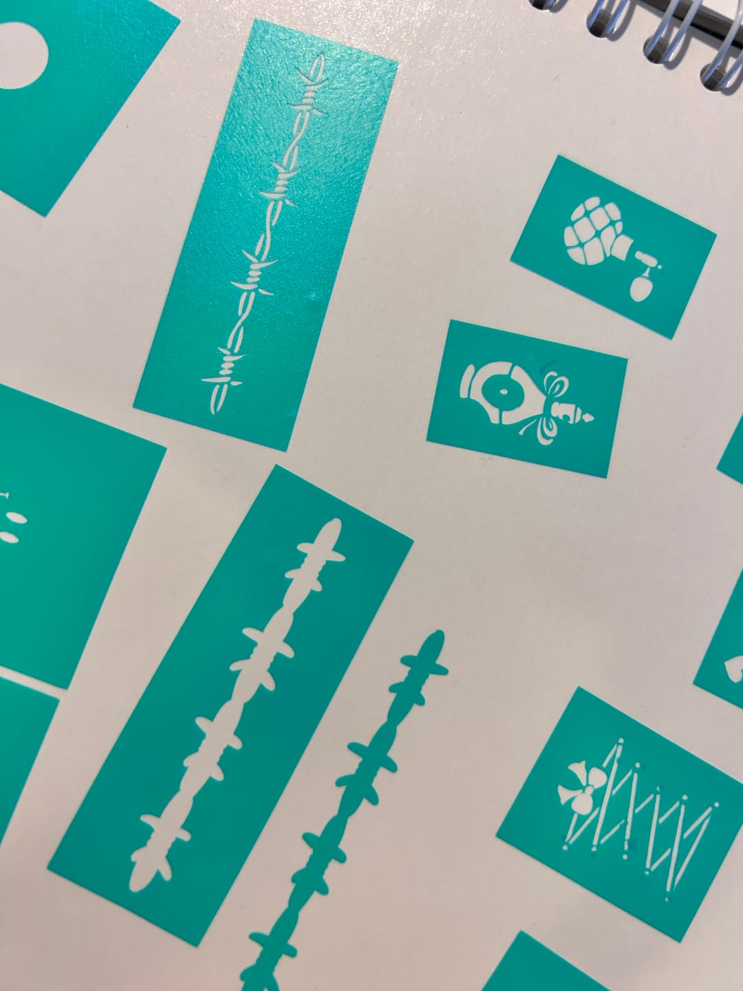 Customer photo review of Barbed Wire Stencil