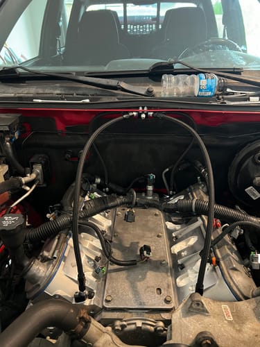 Customer photo review of Motion Raceworks LS DIY Steam Vent Coolant Crossover Kit 10-10007