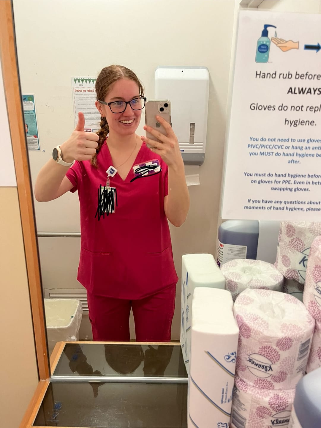 Customer photo review of ELIZABETH Two Pocket Scrub Top (Original SLTECH™ fabric) - Candy Pink