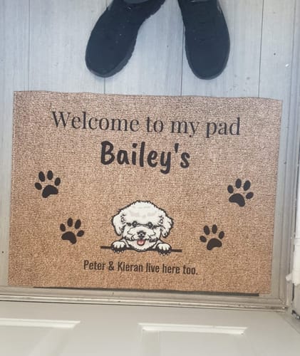 Customer photo review of Welcome to - Personalised doormat
