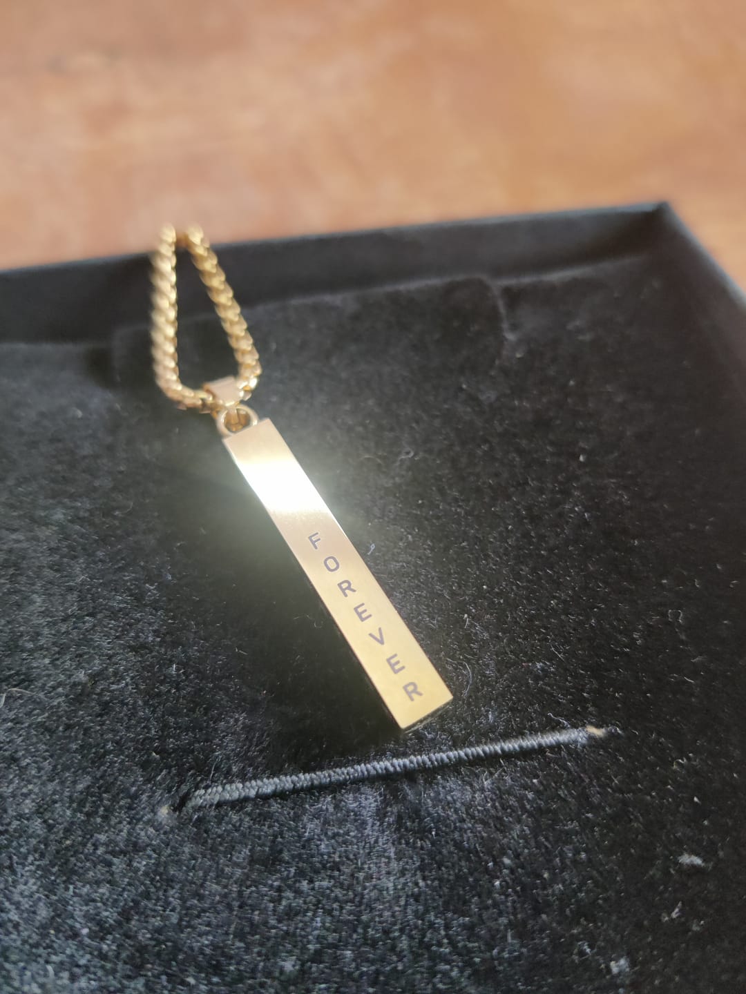 Customer photo review of Personalised Cuboid Locket for Men
