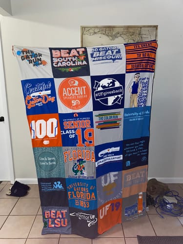 T-shirt quilt featuring university of florida gators by Lauren from FL