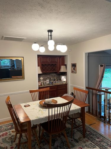 Customer photo review of Stylish 6-Light Branch Glass Globe Semi Flush Mount