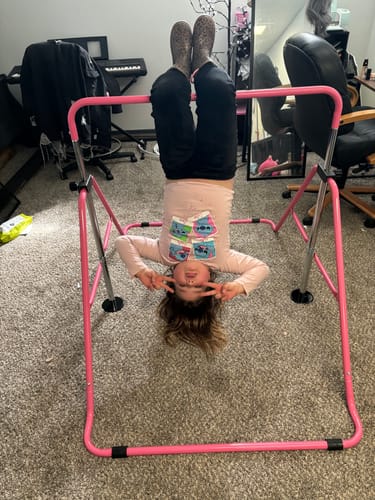 Customer photo review of Gymnastics Adjustable Foldable Horizontal Kip Training Bars for Home