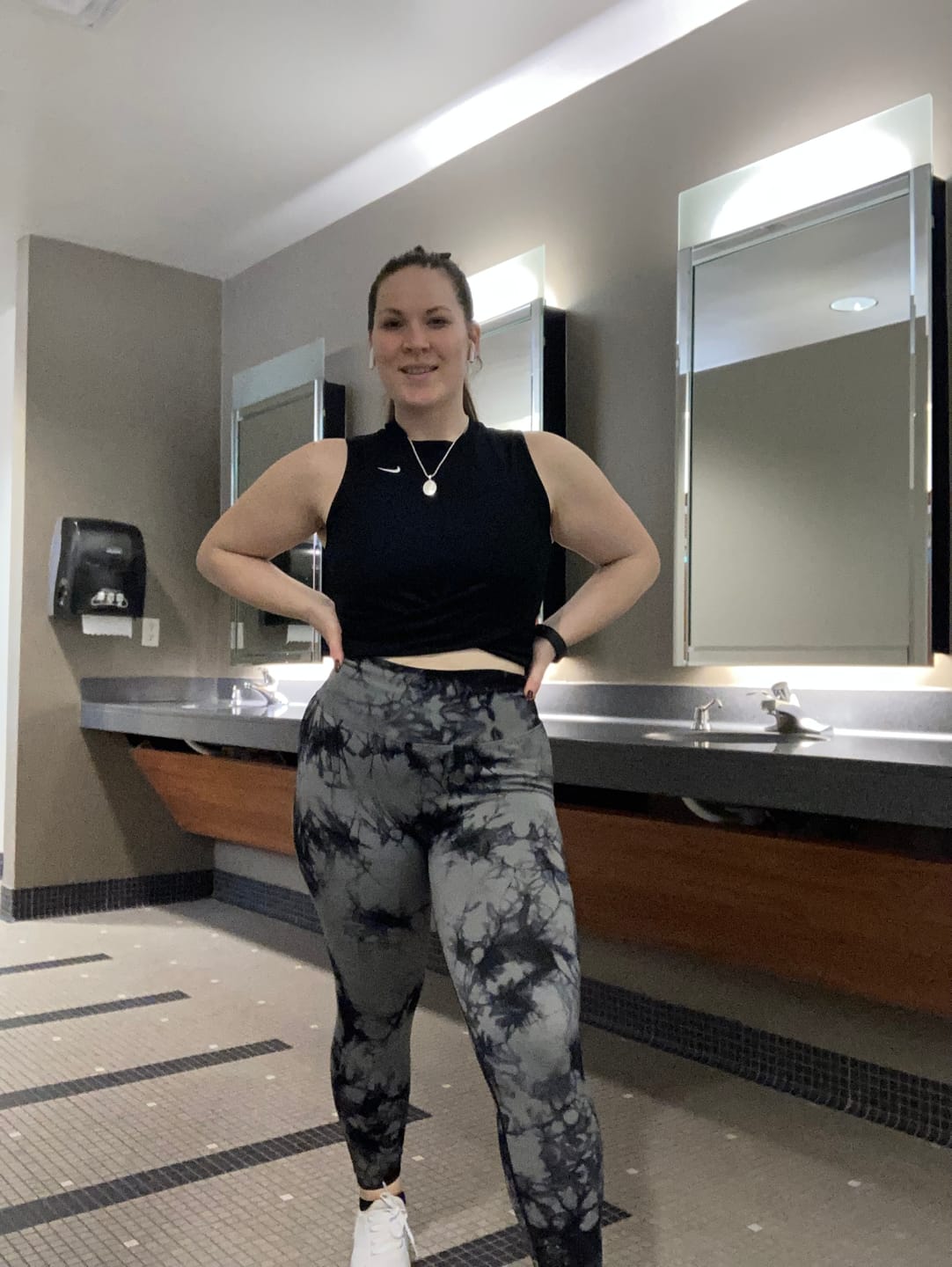 Customer photo review of Black Tie Dye HVN Leggings